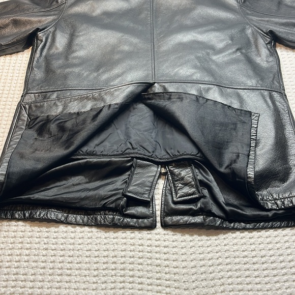 Wilson Leather Coat Full Zip/button Thinsulate Lined Size Med Pre-Owed - Picture 11 of 14
